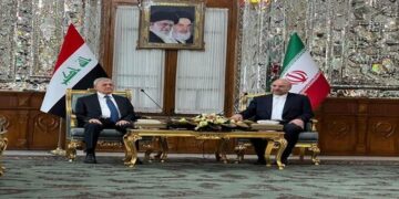 رئيس الجمهورية يلتقي رئيس مجلس الشورى الايراني