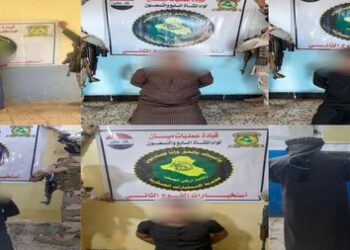 القبض على (6 متهمين بجرائم مختلفة) و ضبط هاون 60 ملم مع 6 قنابر في ميسان
