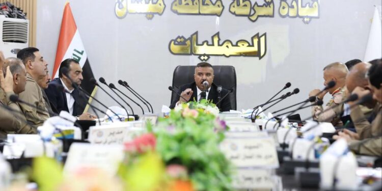 وزير الداخلية يترأس اجتماعاً لمناقشة الأوضاع الأمنية في ميسان