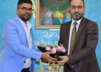 نوفل ابو رغيف يستقبل المخرج والاعلامي المغترب رشدي الفتلاوي