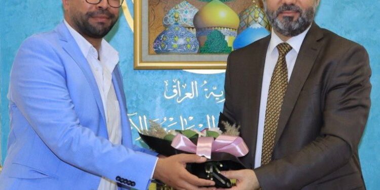 نوفل ابو رغيف يستقبل المخرج والاعلامي المغترب رشدي الفتلاوي