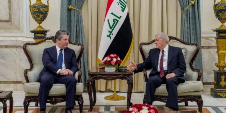 تفاصيـــل لقاء رئيس الجمهورية مع مسرور بارزاني في بغداد