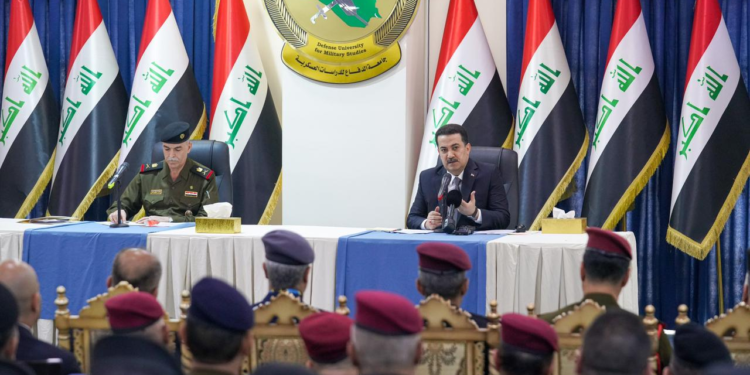 السوداني يلقي محاضرة فــي جامعة الدفاع للدراسات العسكرية