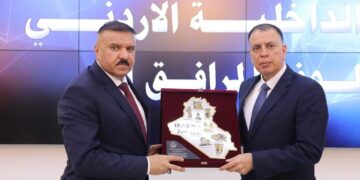 وزير الداخلية الأردني والوفد المرافق له يزور قيادة قوات الشرطة الاتحادية ويشيد بالبطولات الكبيرة لرجال العراق في دحرهم الإرهاب والجريمة