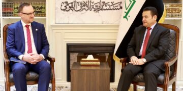 الأعرجي يستقبل مستشار الأمين العام للأمم المتحدة الخاص بـ(توثيق أدلة إدانة داعش الإرهابي)