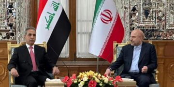 رئيس مجلس القضاء الاعلى يلتقي رئيس مجلس الشورى الايراني