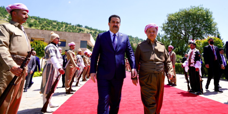 السوداني يصل إلى منطقة بارزان في أربيل للمشاركة في افتتاح نصب البارزاني التذكاري