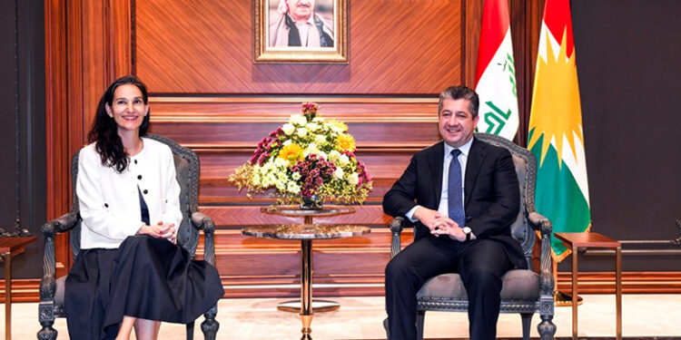مسرور بارزاني يستقبل السفيرة السويسرية لدى العراق والأردن
