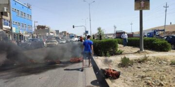 تظاهرات في أحد أحياء أربيل احتجاجا على نقص المياه