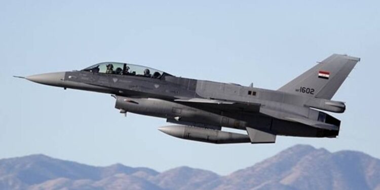 استهداف مفرزة إرهابية في كركوك بواسطة طائرات F16 العراقية
