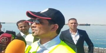 وزير النقل يعلن عن نسب انجاز مشروع الارصفة الخمسة في ميناء الفاو الكبير
