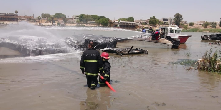 تشكيـــل لجنة تحقيقية لمعرفة أسباب “حريق التاكسي النهري”