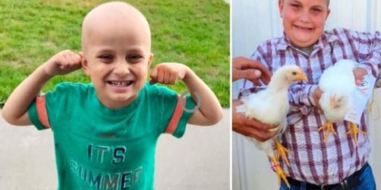 طفل يبيع دجاجتيه لعلاج شقيقه من السرطان ,,, مقابل 12 ألف $