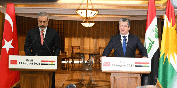 مؤتمر صحفي مشترك بين “رئيس حكومة الإقليم ووزير الخارجية التركي”