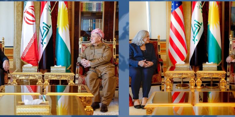 مسعود بارزاني يلتقي سفيــري الولايات المتحدة الامريكية وايران