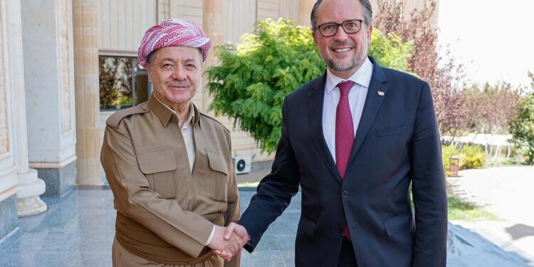 بارزاني يستقبل وزير خارجية النمسا