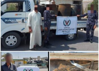 القبض على متهمين اثنين وضبط عجلتيهما المعدتين لتهريب المشتقات النفطية في نينوى والمثنى