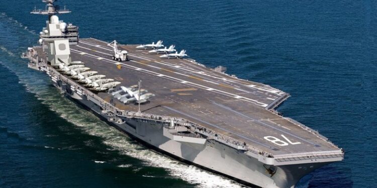 امريكا توجه رسالة “ردع” بعد الاعلان عن وصول حاملة الطائرات الأمريكية “يو إس إس جيرالد”