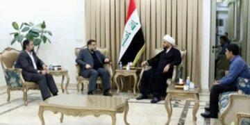 الخزعلي يلتقي وفد من حركة حماس