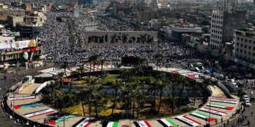 ساحة التحرير تتأهب لـتوافد جماهيري كبير لنصرة الشعب الفلسطيني