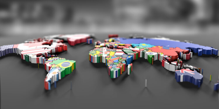 خريطة تظهر إمكانية الإبحـــار من (الهند إلى الولايات المتحدة) في “خط مستقيم”