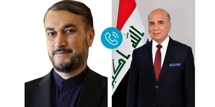 اتصال هاتفي بين وزير الخارجية العراقي ونظيره الإيراني