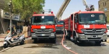 بغداد ..اندلاع حريق ضمن محال ومخازن شارع الظلال
