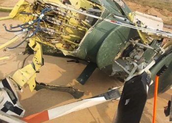 حطام الطائرة التي سقطت في صلاح الدين