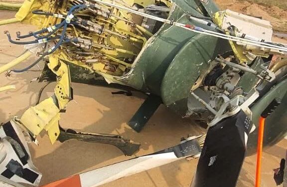 حطام الطائرة التي سقطت في صلاح الدين