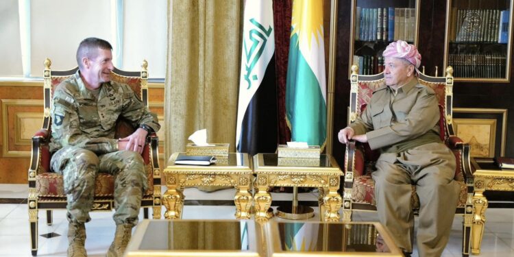 مسعود بارزاني والجنرال “فول” يؤكدان على استمــرار عمل قوات التحالف في العراق وسوريا