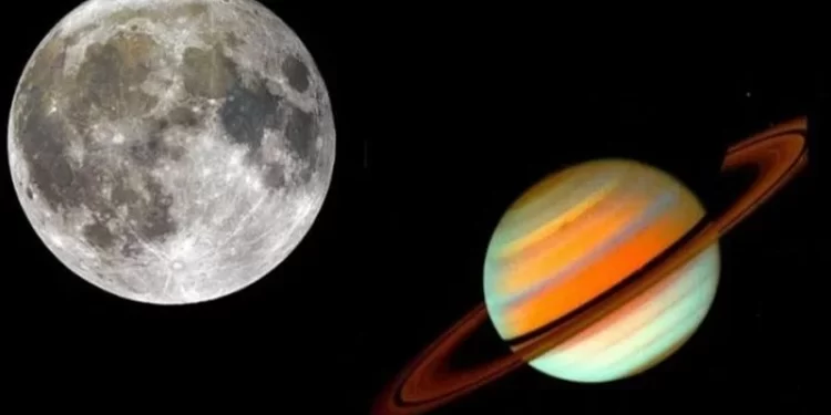 تفاصيـــل اقتران القمر مع زحل 14 يناير