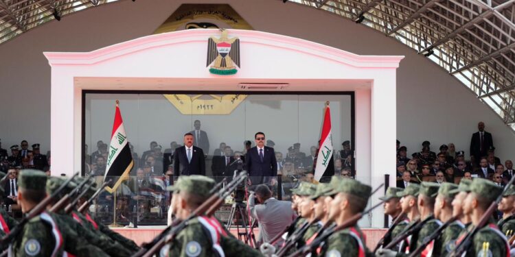 بالصور الاستعراض العسكري بمناسبة الذكرى الـ 102 لتأسيس الشرطة العراقية بحضور السوداني
