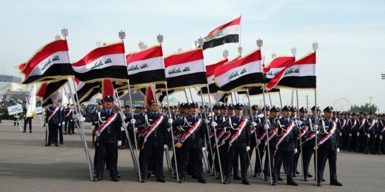 بالصور الاستعراض العسكري بمناسبة الذكرى الـ 102 لتأسيس الشرطة العراقية بحضور السوداني