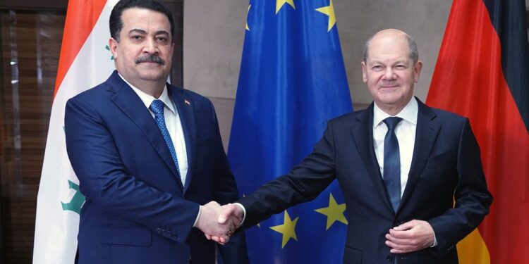 السوداني يجتمع مع المستشار الألماني أولاف شولتس