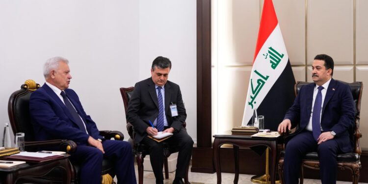 السوداني يستقبل رئيس لجنة الاتحاد الروسي للمصنعين ورجال الأعمال