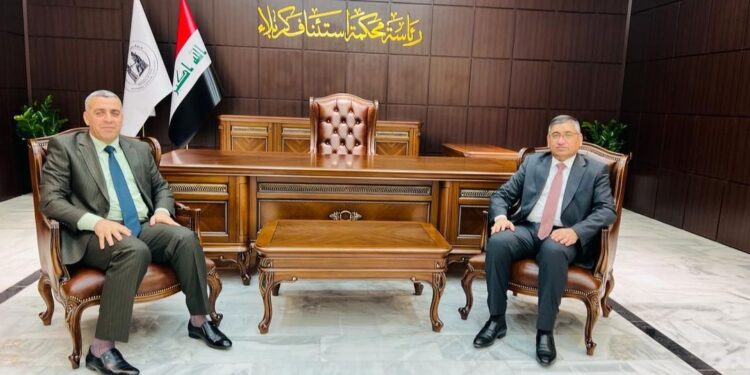 رئيس محكمة استئناف كربلاء يلتقي رئيس مجلس كربلاء الجديد