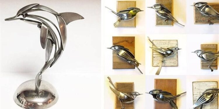 فنان يصنع تماثيل من “الشوك والسكاكين”