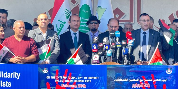 اللامي يؤكد وقوف صحفيي العراق الى جانب اشقائهم في غزة