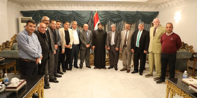 نائب أمين عام حزب الدعوة تنظيم العراق يستقبل نخبة من الشخصيات الرياضية