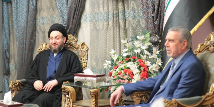 امين عام حزب الدعوة تنظيم العراق يستقبل عمار الحكيم