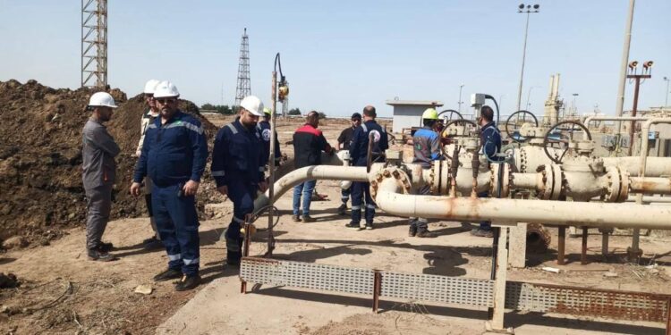 الاعلان عن انجاز المرحلة الاولى من اعمال تأهيل أنبوب الغاز الجاف 12 عقدة