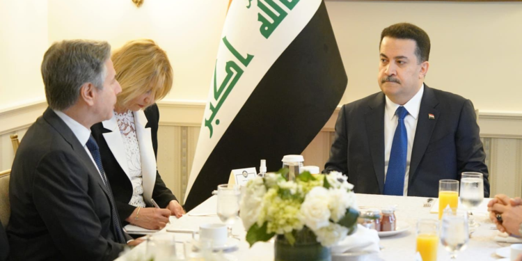 السوداني يلتقي في واشنطن وزير الخارجية الأمريكي