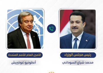 رئيس الوزراء يتلقى اتصالاً هاتفياً من الأمين العام للأمم المتحدة