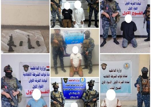 بغداد .. الاتحادية تلقي القبض على(7) متهمين بقضايا قانونية مختلفة وتضبط أسلحة غير مرخصة