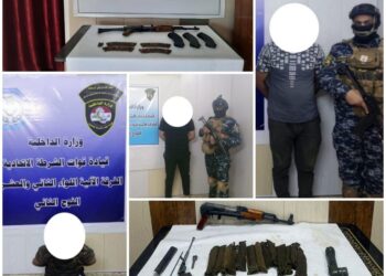 القبض 3 متهمين وضبط أسلحة غير مرخصة في بابل وبغداد