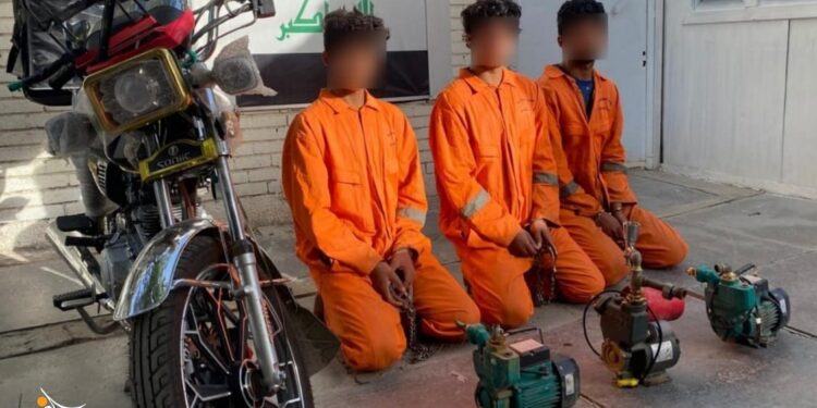 بغداد .. اعتقال عصابة تسرق “ماطورات المياه” فجراً