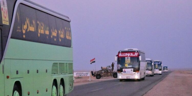 الاعلان عن انتهاء عملية التفويج العكسي البري لتفويج الحجاج