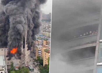 الصين.. حريق بمركز تجاري وأشخاص “عالقون” داخله