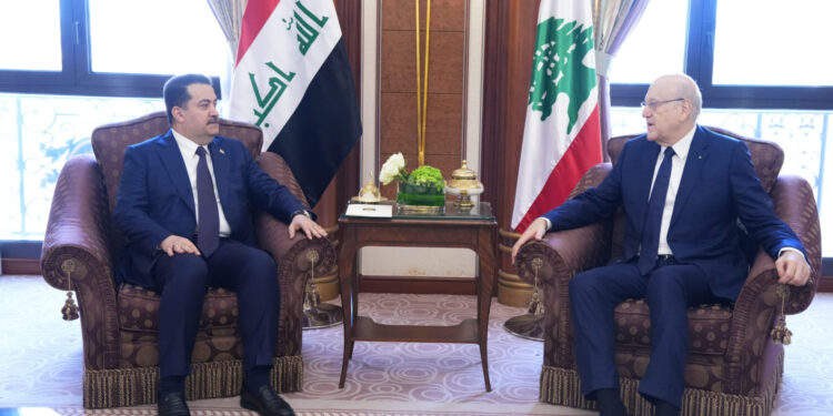 السوداني يلتقي ميقاتي ويجدد تأكيده على تضامن العراق الكامل مع لبنان