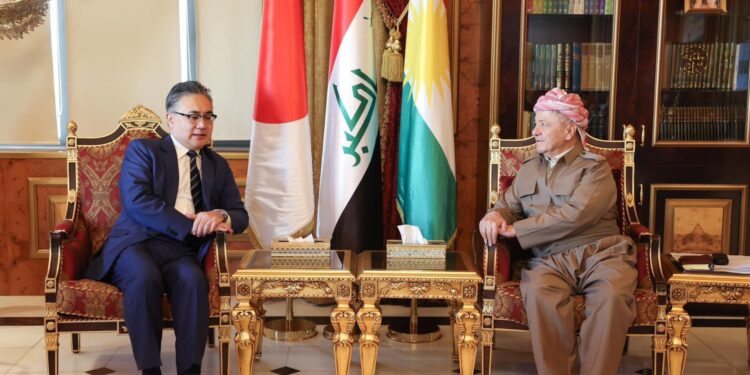 بارزاني يلتقي السفير الياباني